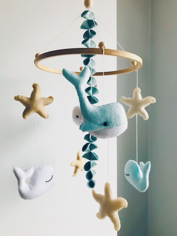 Whale Mobile Baby Mobile Nautical Mobile Sea ocean Mobile Crib Mobile Baby Shower Gift