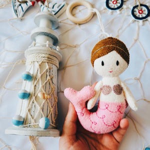 Mermaid Baby Play Gym Toy: Wool Felt Sensory Toy