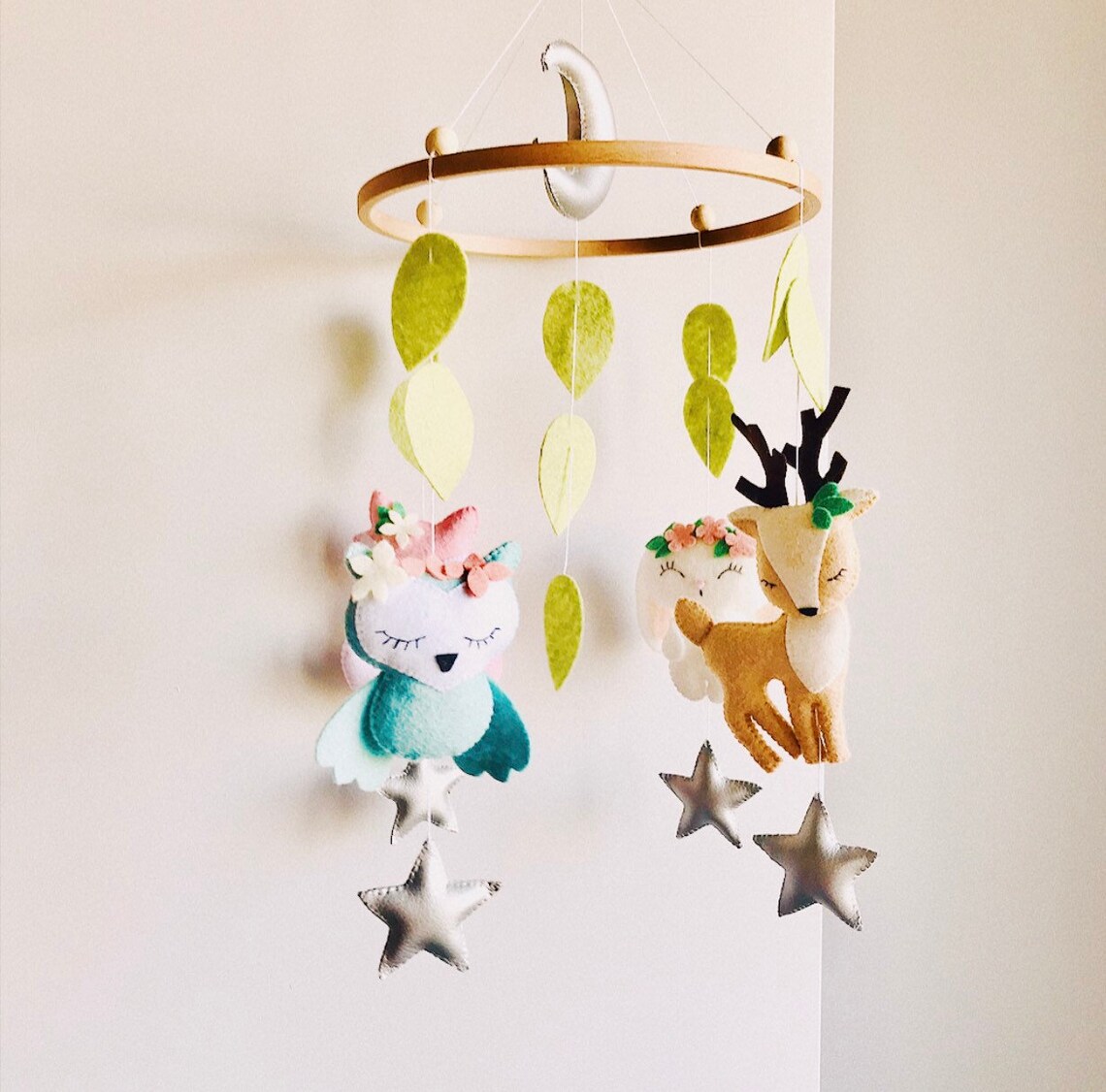 Baby mobile woodland mobile Nursery mobile woodland animals Etsy