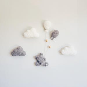 Boucle Bear Nursery Wall Decor: Scandinavian Style