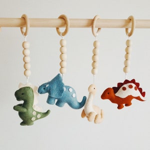 Dinosaur Baby Gym Hanging Toys: Felt Dino Nursery Decor