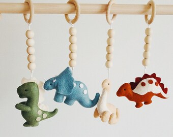 Hanging toy for baby gym , Dinosaur play gym , Dinosaur nursery decor , Montessori toys infant , Dino baby shower