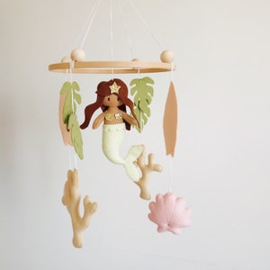 Baby girl mobile , Mermaid nursery mobile , Boho baby mobile image 6