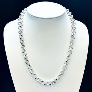 8mm Heavy 925 Sterling Silver Belcher Chain 65cm Rolo Chain wide for Men Bad boy Chain Hand Made