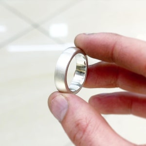Solid Heavy 999 Pure Silver Band Ring 8mm For Men And Women Satin Brushed Solid Silver Wedding Ring Silver Jewelry Unisex Gift