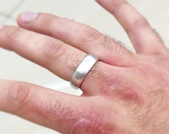 Anello Fascia Argento Massiccio Pesante 999 Argento Puro Fine Per Uomo E Donna