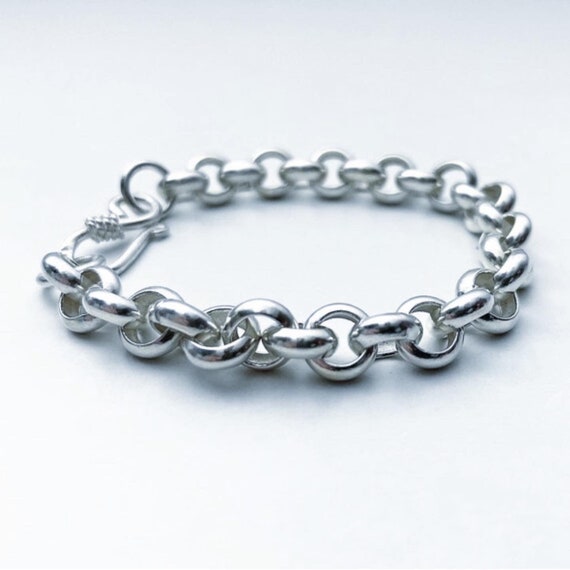 Men's sterling silver patterned round belcher bracelet – Sarah Beth  Jewellers