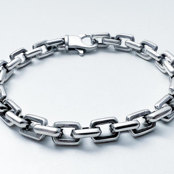 Anker-Armband aus massivem 925er-Sterlingsilber für Damen und Herren, Gliederarmband #046
