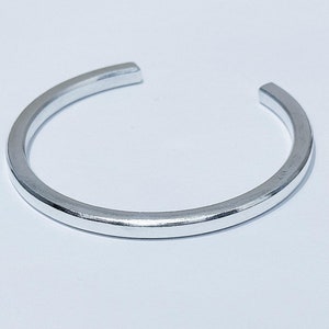 HEAVY Solid 999 Silver Bangle for Women and Men D Shape Hand