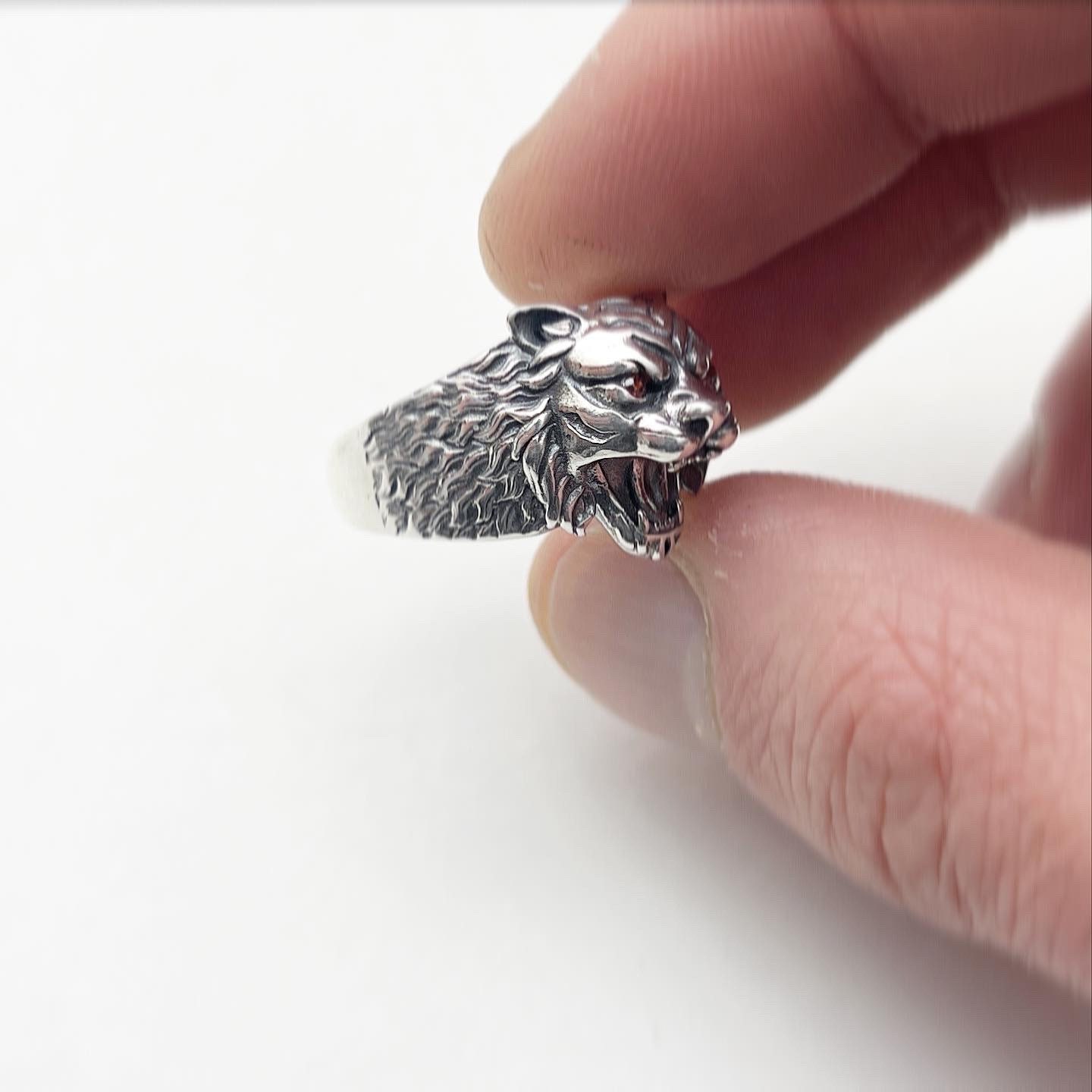 925 Sterling Silver Tiger Ring Animal Zodiac Ring Adjustable