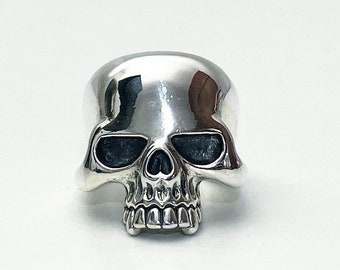 925 Sterling Silver Skull Ring For Men And Women Punk Gothic Ring Keith Skull Jewelry Biker Gift #026