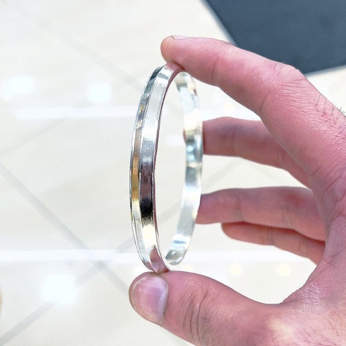 Heavy Solid 999 Pure Silver Bangle Bracelet for Men and Women