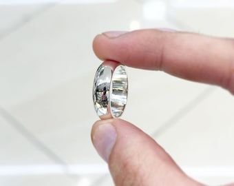 Anello in argento massiccio 999, fede nuziale in argento massiccio da 7 mm per uomo e donna, gioielli in argento fatti a mano, regalo unisex