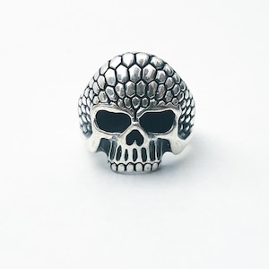 Sterling Silver Skull Ring 925 Sterling Silver Men’s Women’s Gothic Biker Ring