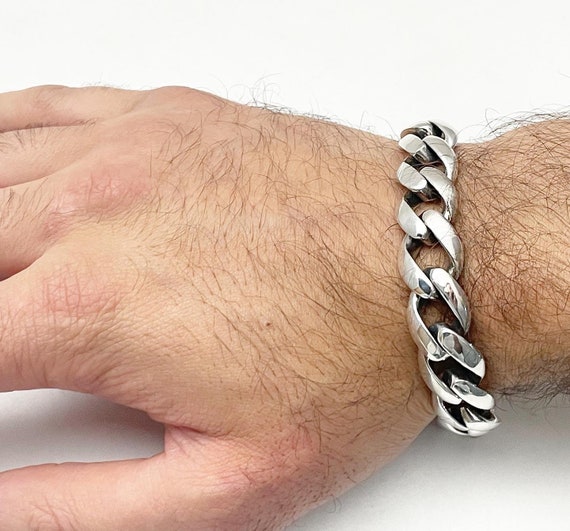 Solid Silver-Plated Curb-Link Chain Bracelet for Men at Rs 341.00 in New  Delhi | ID: 2852035853473