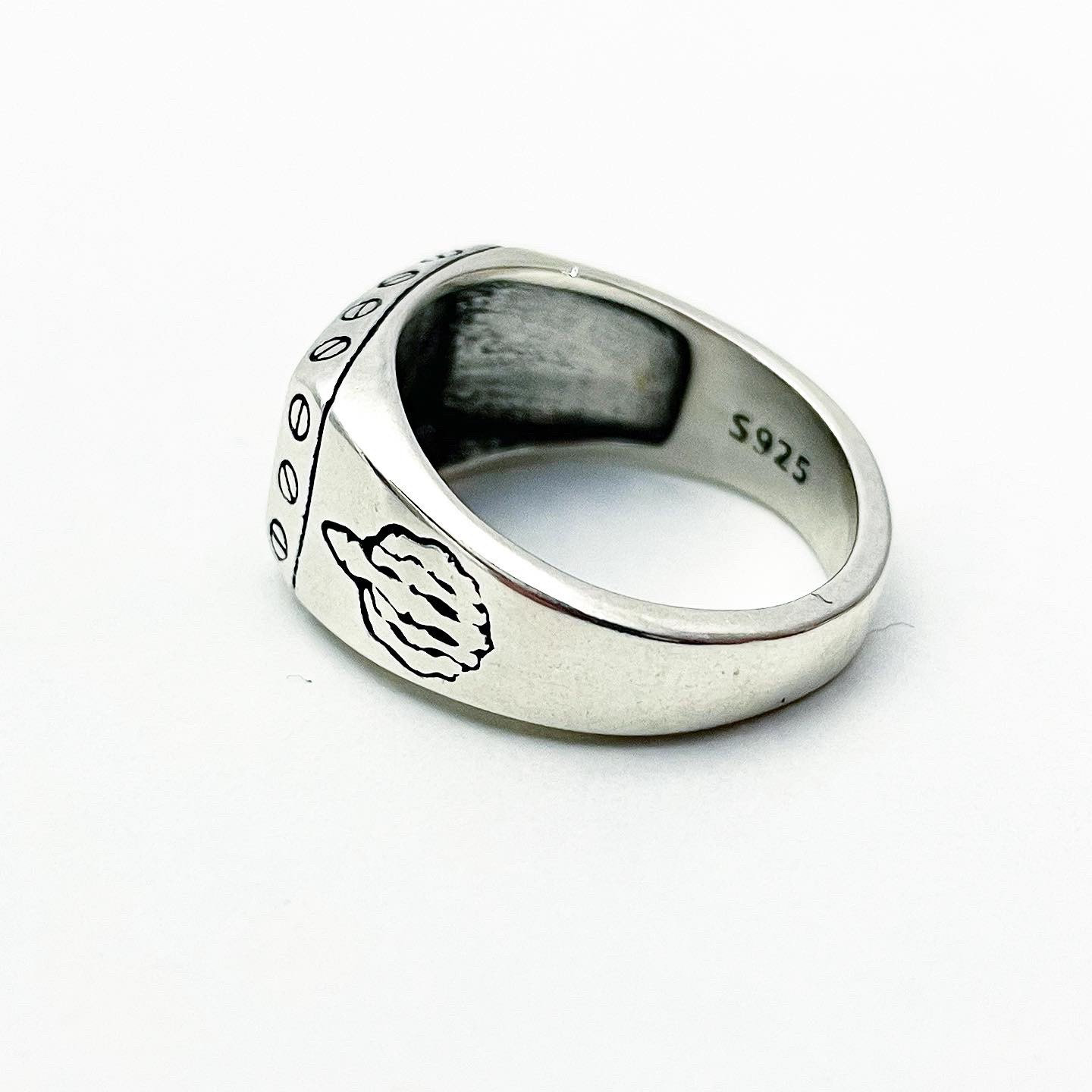 Anello Da Mignolo Alfa Omega Nero Unisex Argento 925 Collection - Foto 7