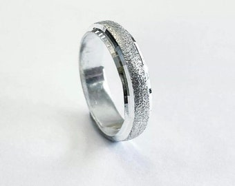 999 Pure Silver Ring Band Wedding Anniversary for Men and Women Custom Hand Made