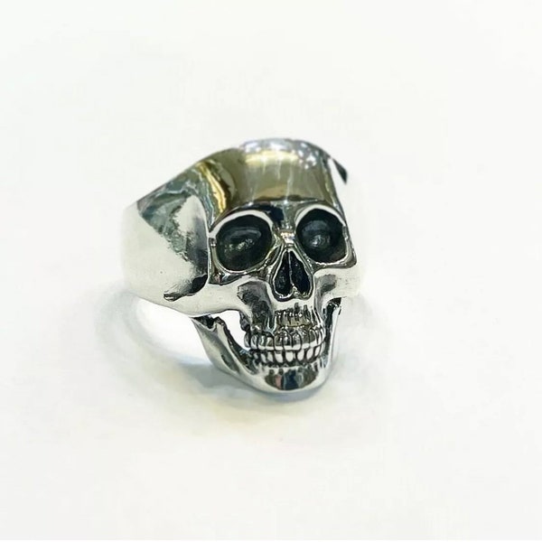 Silver Skull Ring Men Women 925 Sterling Silver Jewelry Goth Punk Solid Heavy Ring Gift For Biker #017