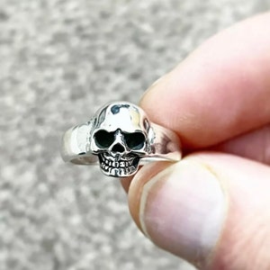 925 Sterling Silver Skull Ring small and chunky For Men And Women Punk Gothic Ring Jewelry Solid Biker Ring #001