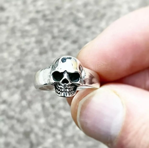 Triple Skull Ring by Hex Cavelli | Small Silver Skull Ring Women's Men's –  Jane Cooper