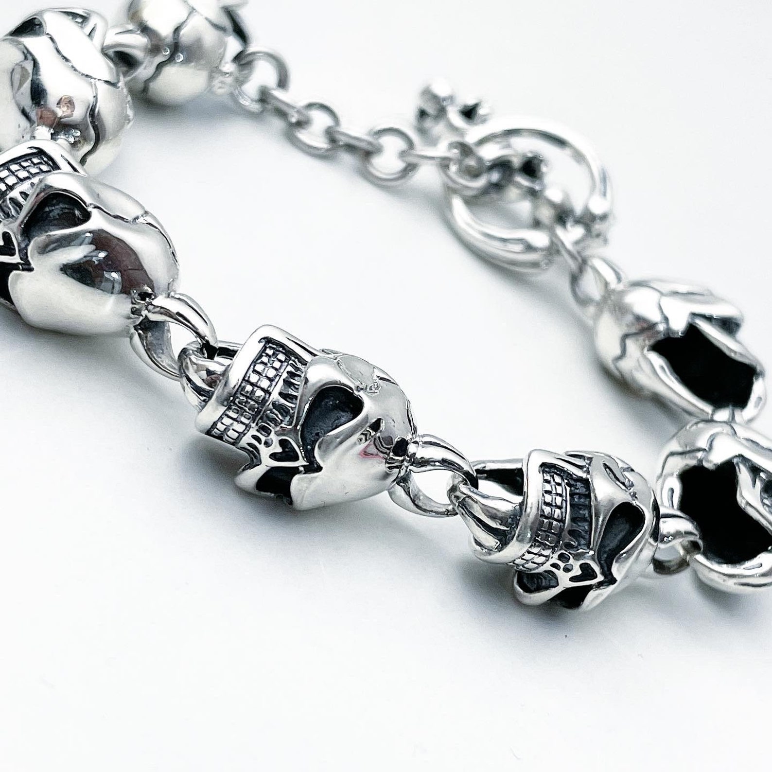 Skull bracelet sterling silver Clearance