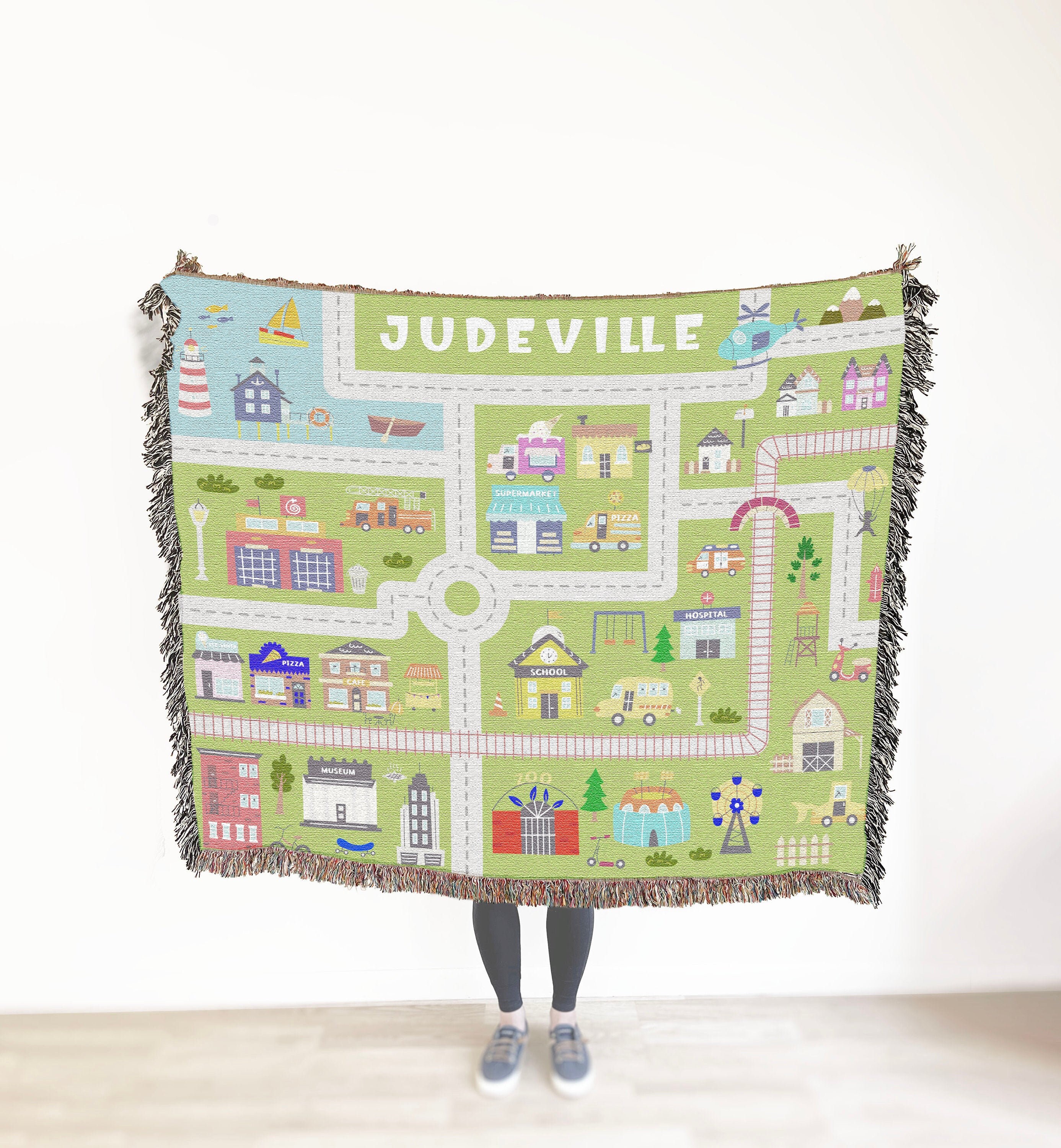 Personalized Town Car Playmat, Gift For Kids, Kids Gifts, Kids Wall Art, Montessori Toys, Boy Room Decor, Birthday Gift, PlayMat, Toys, Boys