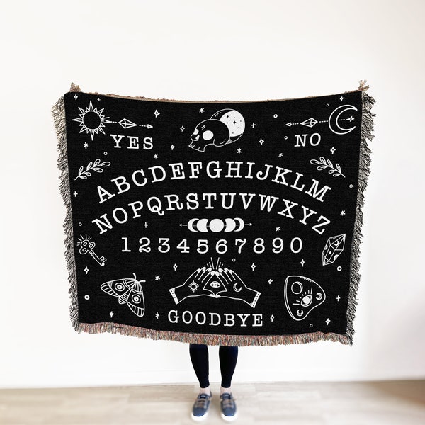 Ouija Board Cotton Blanket, Custom Spirit Board, Ouija Board & Planchette, Answers Board, Halloween Goth Decor, Witch Art, Halloween Decor