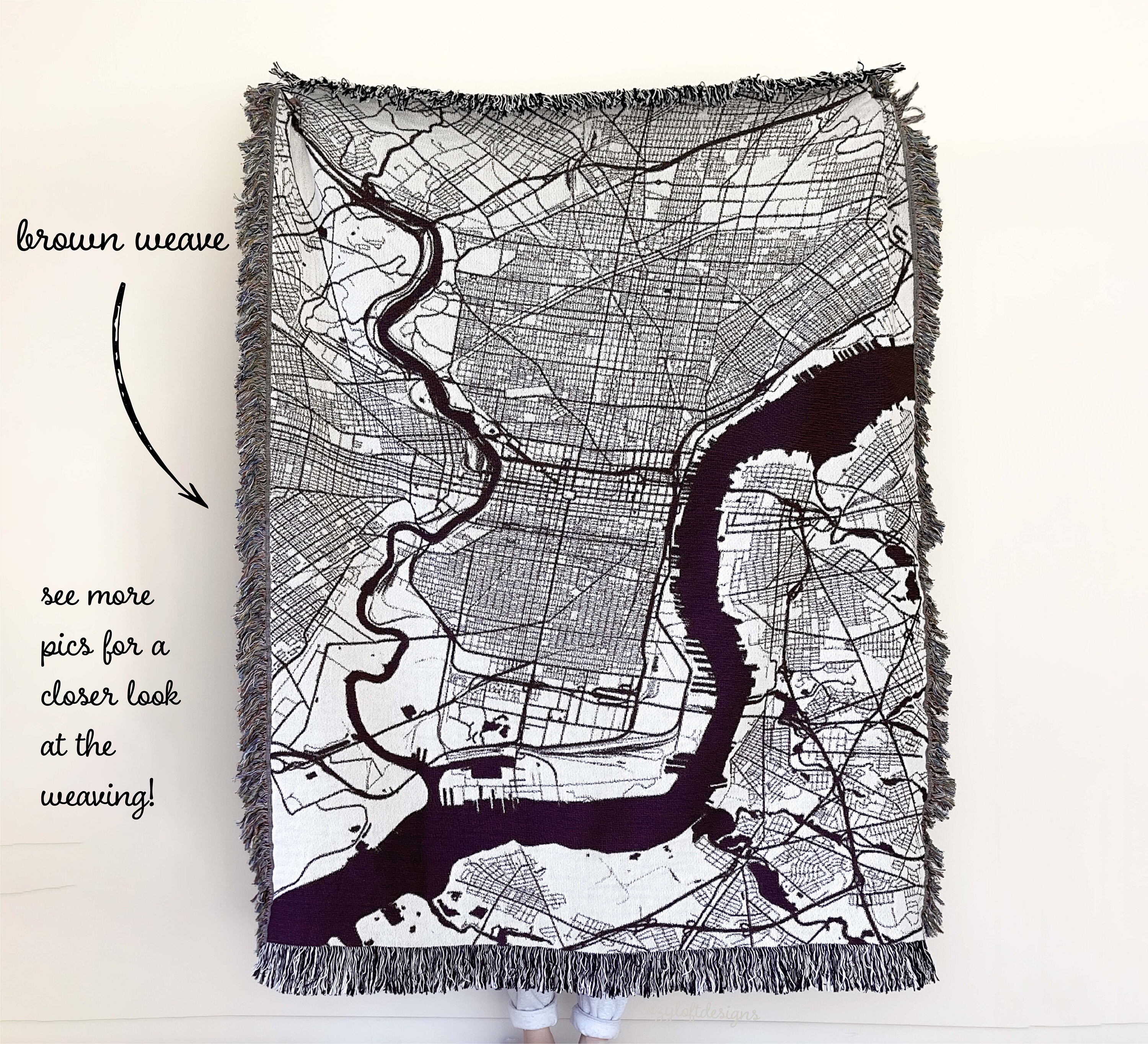 Custom City Map Blanket, Personalized Blanket, Map, Housewarming Gift, Gift For Him, Home Decor, Birthday Gift, Best Friend Gifts, City Map