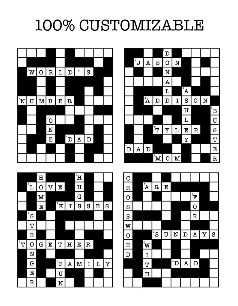 Personalized Crossword Puzzle Blanket Custom Crossword Game Etsy