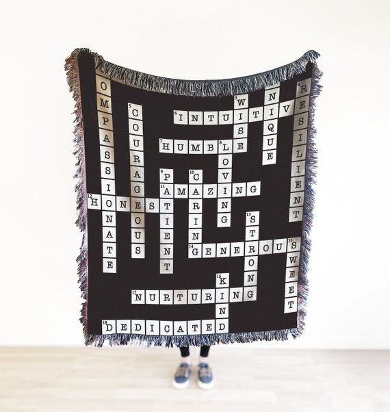 Crossword Blanket Crossword Puzzle Housewarming Gift Gift Etsy