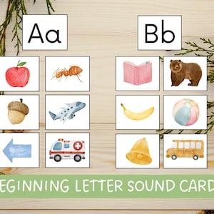 Alphabet Picture Sorting Cards: Beginning Letter Sounds (Digital Download), Alphabet Matching Cards