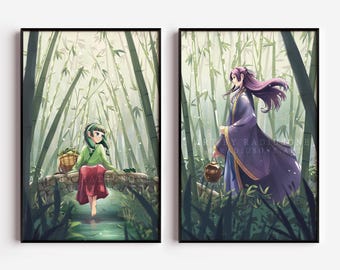 Poster ispirato a Maomao Jinshi di Apothecary Diaries, con illustrazione dell'artista. PROMOZIONE: adesivo in vinile GRATUITO.