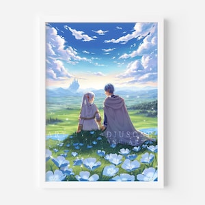 Sousou no Frieren Jenseits der Reise Anime Fan Art Poster Alle Größe Druck Illustration von Künstler