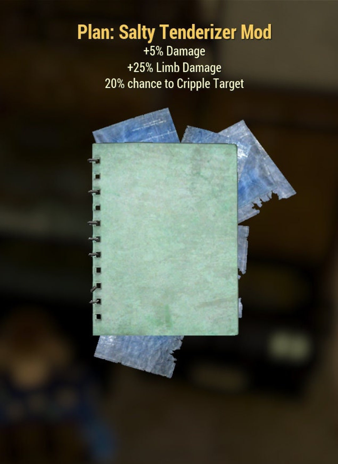 PC Salty Tenderizer Mod Plan PC Fallout 76 Meat Week Etsy