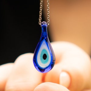 Evil Eye Pendant, Glass Jewelry, Evil Eye Necklace, Authentic Jewelry, Nazar Pendant, Protective Jewelry, Valentines Gift, Girlfriend Gift