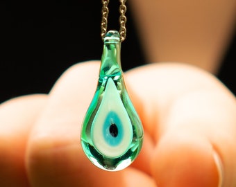 Evil Eye Pendant, Glass jewelry, Evil Eye Necklace, Handmade Glass Pendant, Authentic Jewelry, Gift for Her, Christmas Gift, New Year Gift