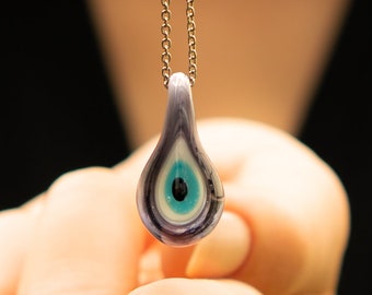 Evil Eye Pendant, Glass jewelry, Evil Eye Necklace, Handmade Pendant, Authentic Jewelry, Glass Art Pendant, Gift for her