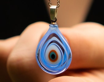 Evil Eye Pendant, Glass jewelry, Evil Eye Necklace, Handmade Pendant, Authentic Jewelry, Glass Art Pendant, Gift for her