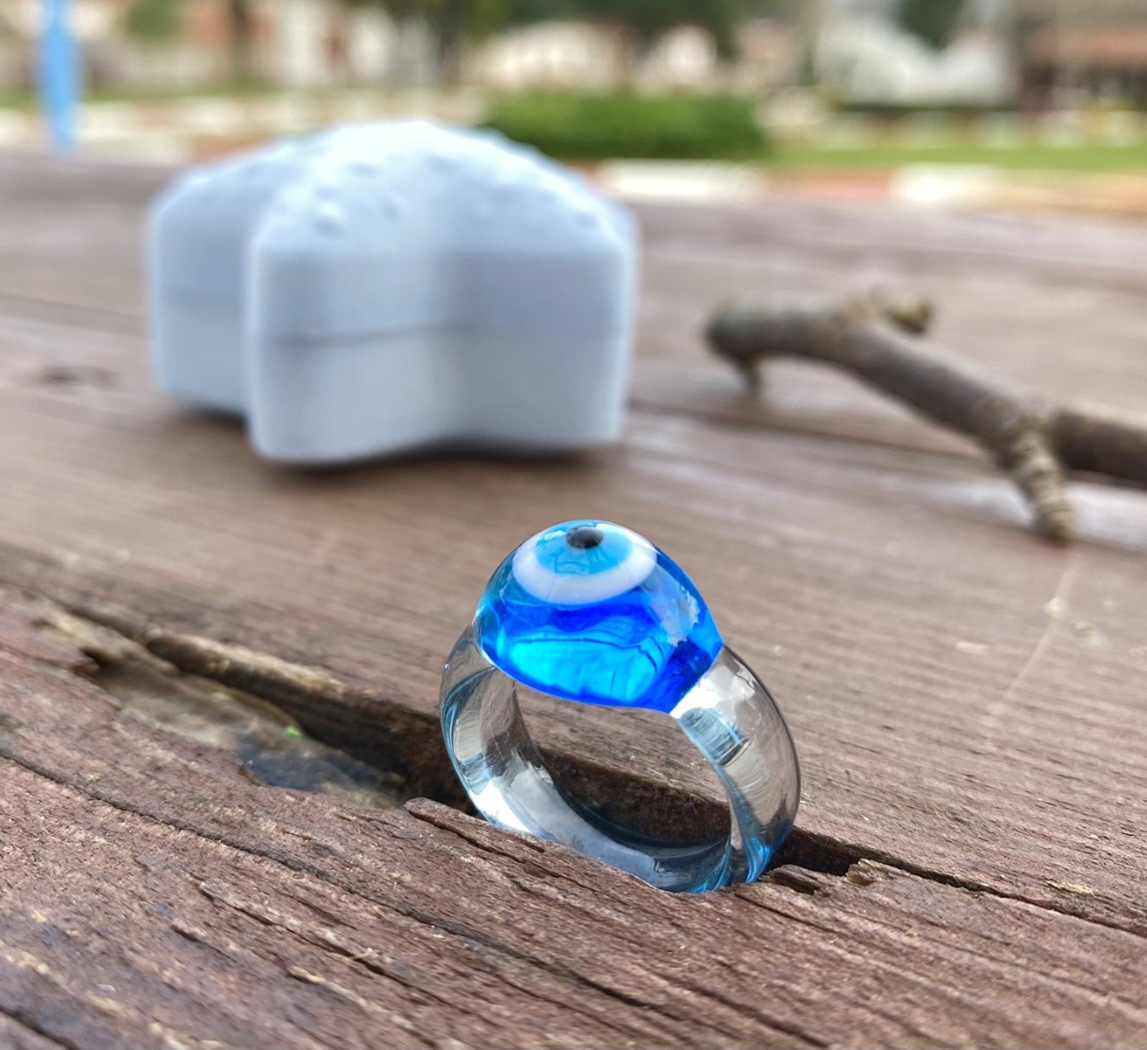 Evil eye on sale glass ring