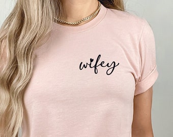 Wifey Shirt, Bride Shirt, Honeymoon Shirt, Just Married Shirt, Engagement Shirt, Hubby Wifey Shirt, Bridal Gift, Bride to Be, Wedding Shirts