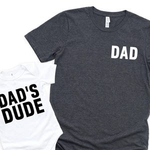 Father&#39;s Day Gift Tee from Kids, Daddy and Me T-shirt Set, Dad&#39;s Dude Shirt, Dad And Son Shirt, New Dad Tee,Family Pregnancy Announcemen Tee