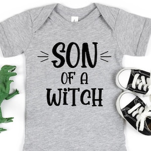 Halloween Baby Onesie®, Son of a Witch Baby Bodysuit, Baby Announcement Onesie®, Baby Shower Gift, Newborn Baby Bodysuit, Cute Fall Onesie®