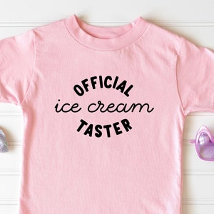 IJsshirt, kinderijs-T-shirt, T-shirt Ice Cream Lover, kinder zomershirts, cadeau voor ijsliefhebber, officieel shirt Ice Cream Taster,