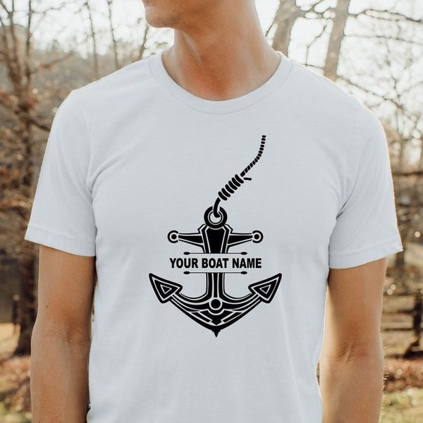 Custom Boat Shirt, Gift For Boat Owner, Personalized Cruise Shirt, Boat Lover Shirt, Ship Anchor T-shirt, Yacht Club Shirt, Sailing Shirt