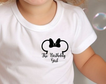 Disney Birthday Girl Pocket TShirt, Mickey Bday, Disneyland Minimalist Shirt, Disney World Shirt, Disneyland Bday Shirt, Bday Party Shirt,