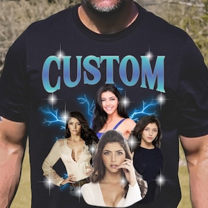 Shirt With Girlfriend Face, Bachelorette Gift, Wife Husband Gift Tee, Custom Your Own Picture Idea, Custom Vintage Grilfriend Bootleg Shirt