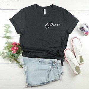 Selena Shirt, Selena Quintanilla Shirt, Como La Flor Pocket Tshirt, Selena Inspired Minimalist Shirt, Latina AF Tee, Morena Shirt, Fan Tee