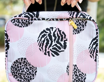 Animal Print Bible Bag: Polyester Tote with Zipper Pocket