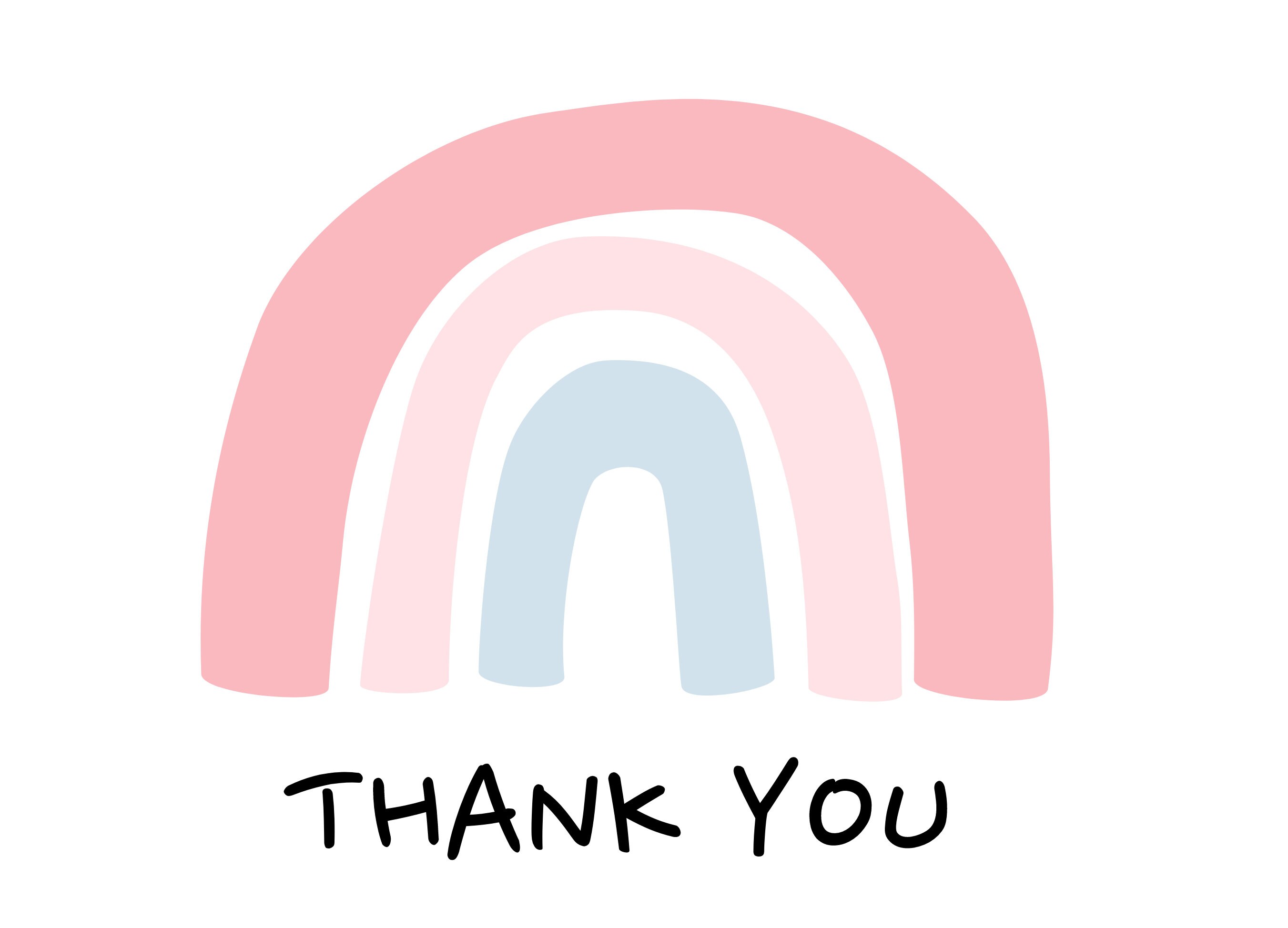 Rainbow Thank You Printable Greeting CardInstant | Etsy