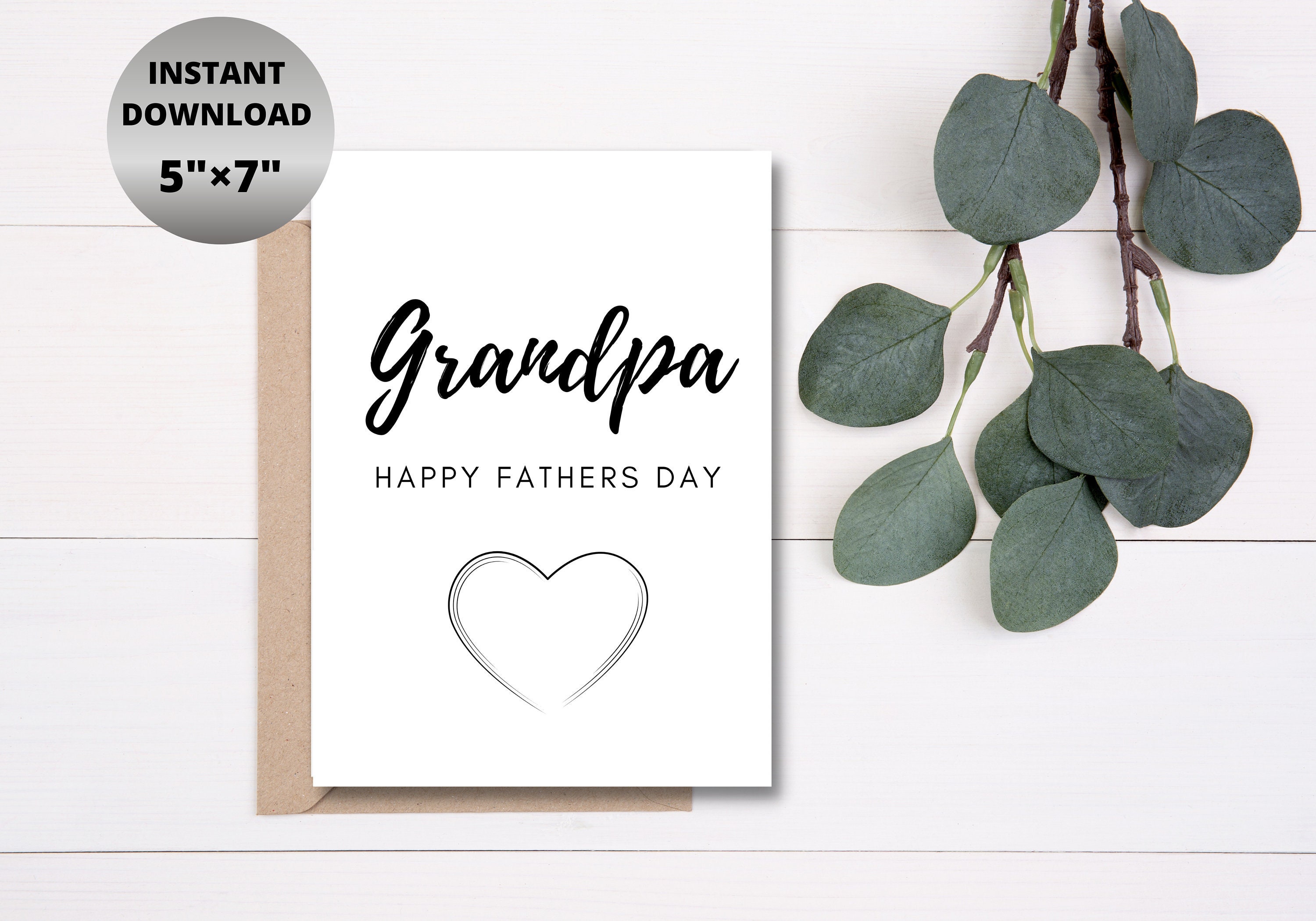 fathers day grandpa printable card from daughter from son to etsy